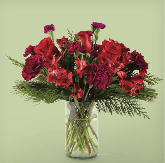 Velvet Stocking Arrangment