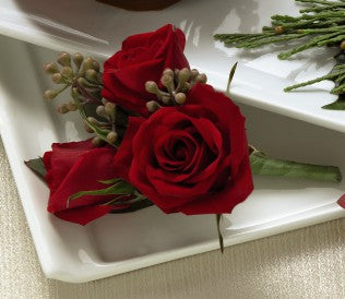 Red Spray Rose Boutonniere - W54-4749
