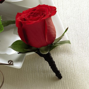 Red Rose Boutonniere - W54-4753